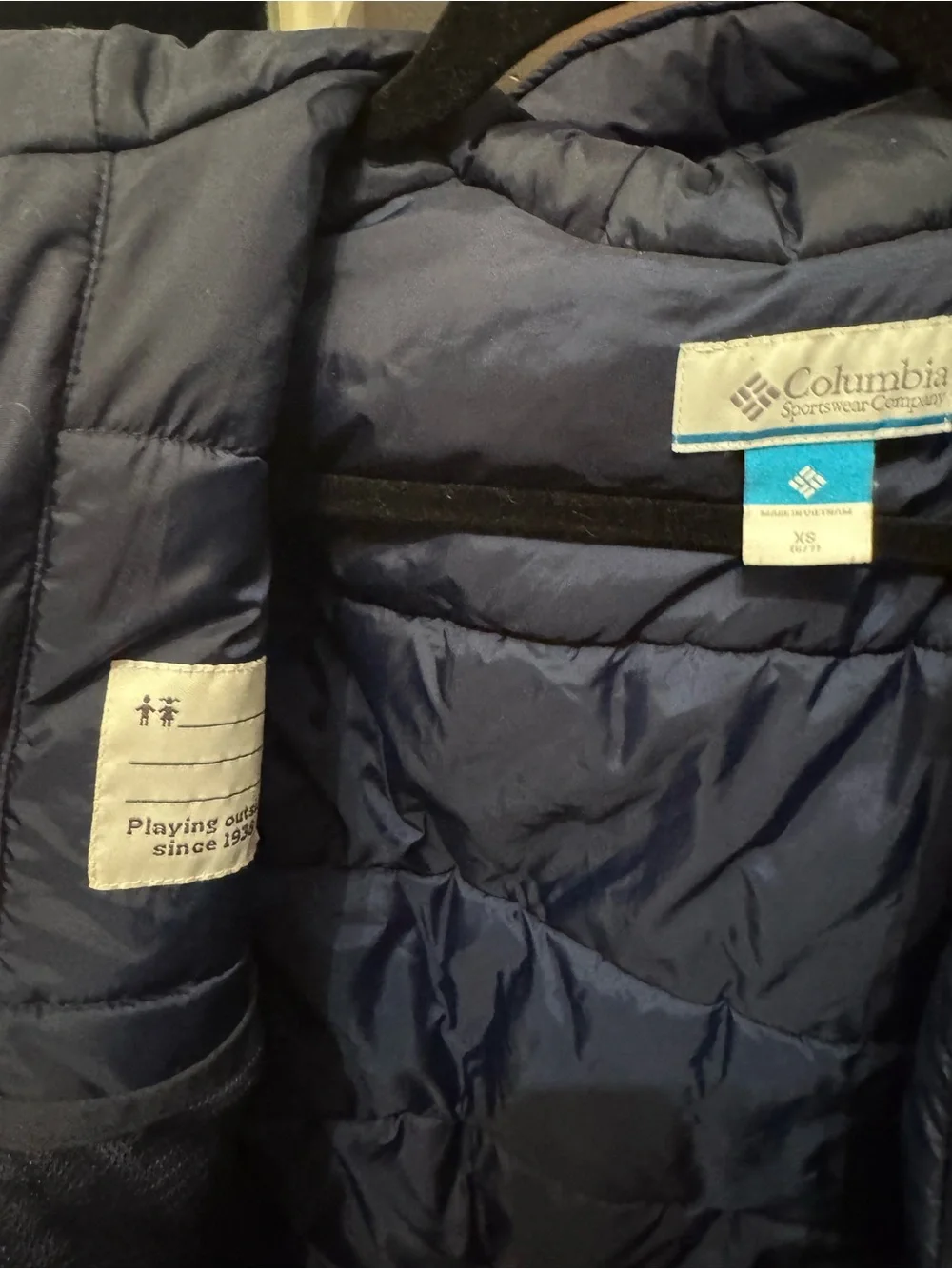 Columbia Navy Blue Kids Puffer Jacket with Hood